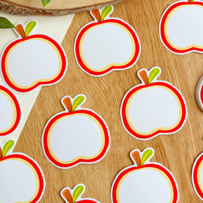 Red Apple Frame - Clear Vinyl Sticker