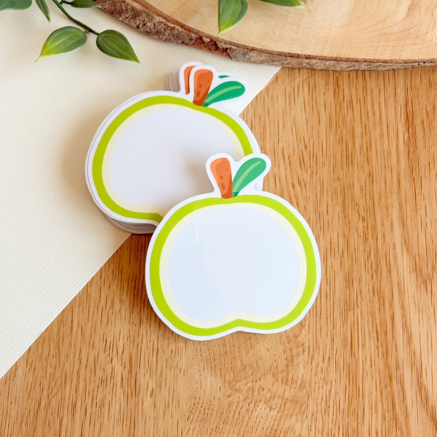 Green Apple Frame - Clear Vinyl Sticker