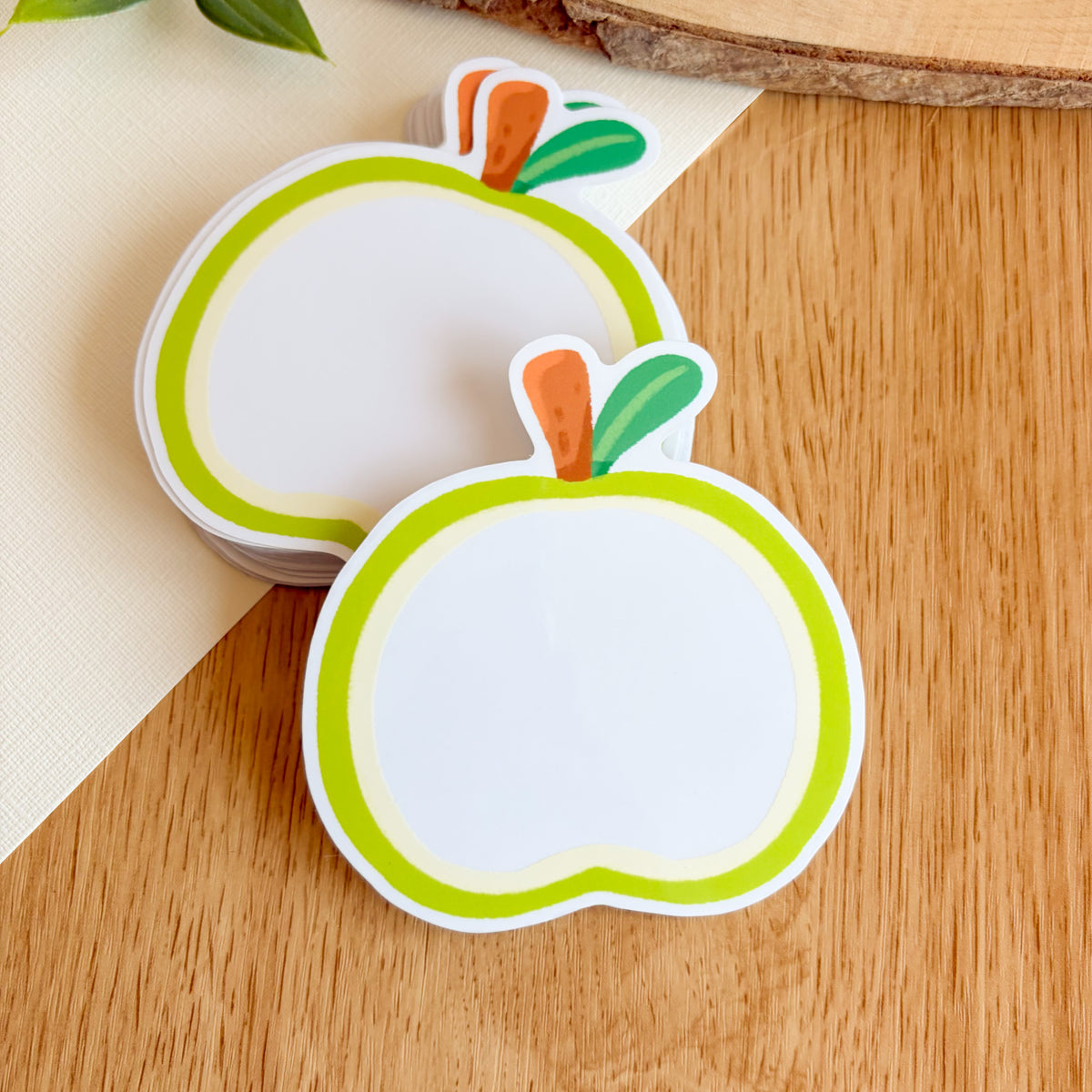 Green Apple Frame - Clear Vinyl Sticker