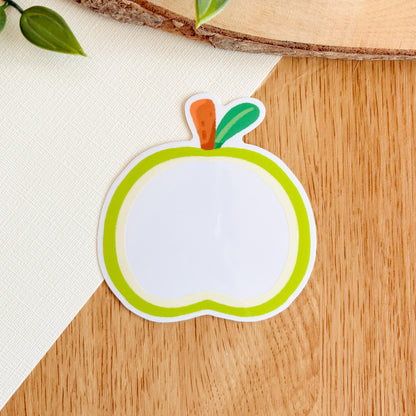 Green Apple Frame - Clear Vinyl Sticker