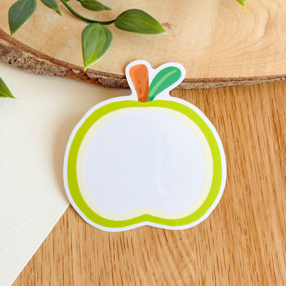 Green Apple Frame - Clear Vinyl Sticker