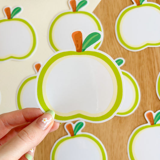 Green Apple Frame - Clear Vinyl Sticker