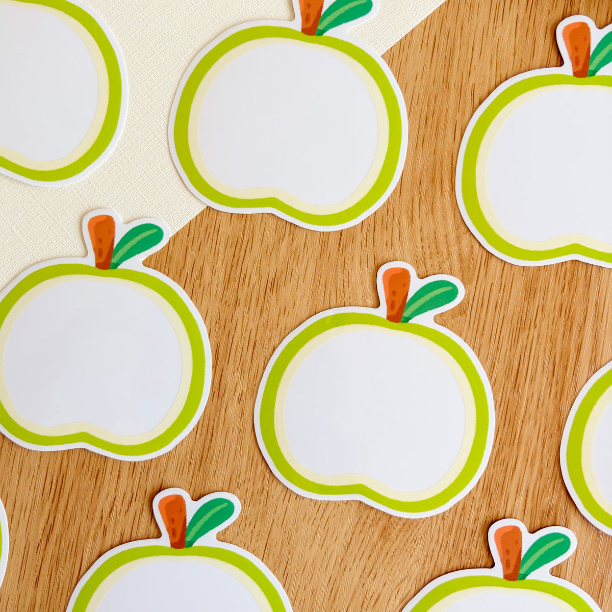 Green Apple Frame - Clear Vinyl Sticker