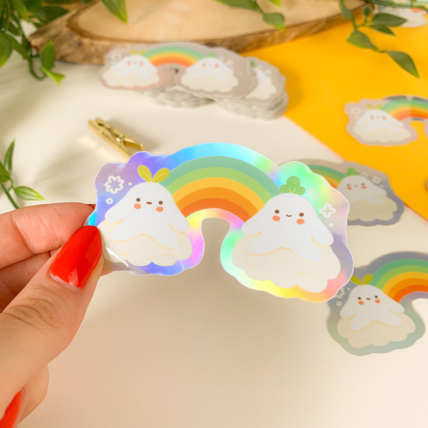 Rainbow Meebloos - Iridescent Sticker