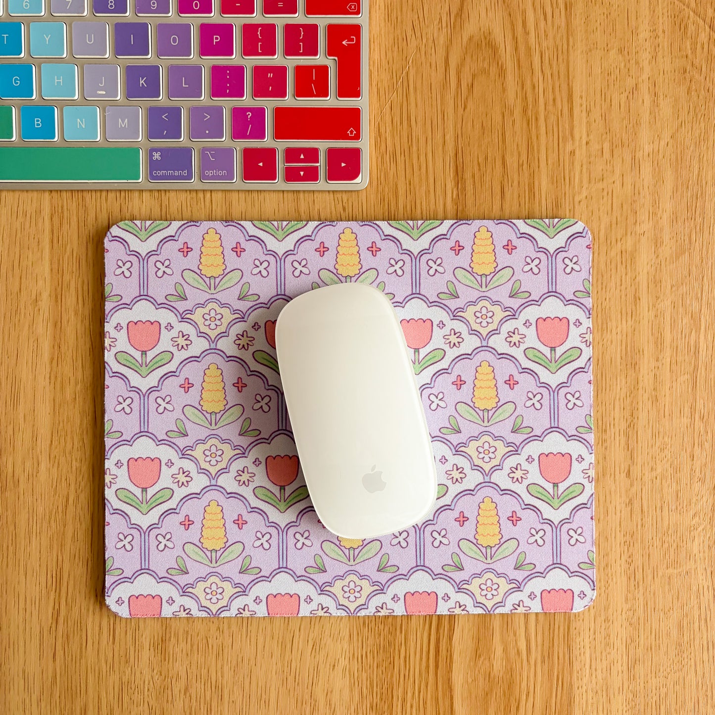 Lilac Hyacinth Pattern - Rectangle Mouse Mat