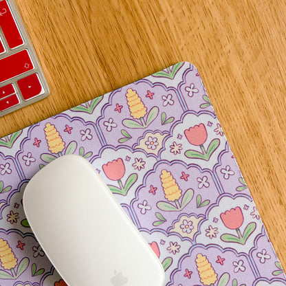 Lilac Hyacinth Pattern - Rectangle Mouse Mat