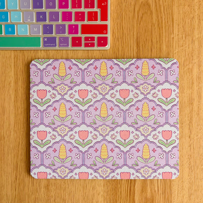 Lilac Hyacinth Pattern - Rectangle Mouse Mat