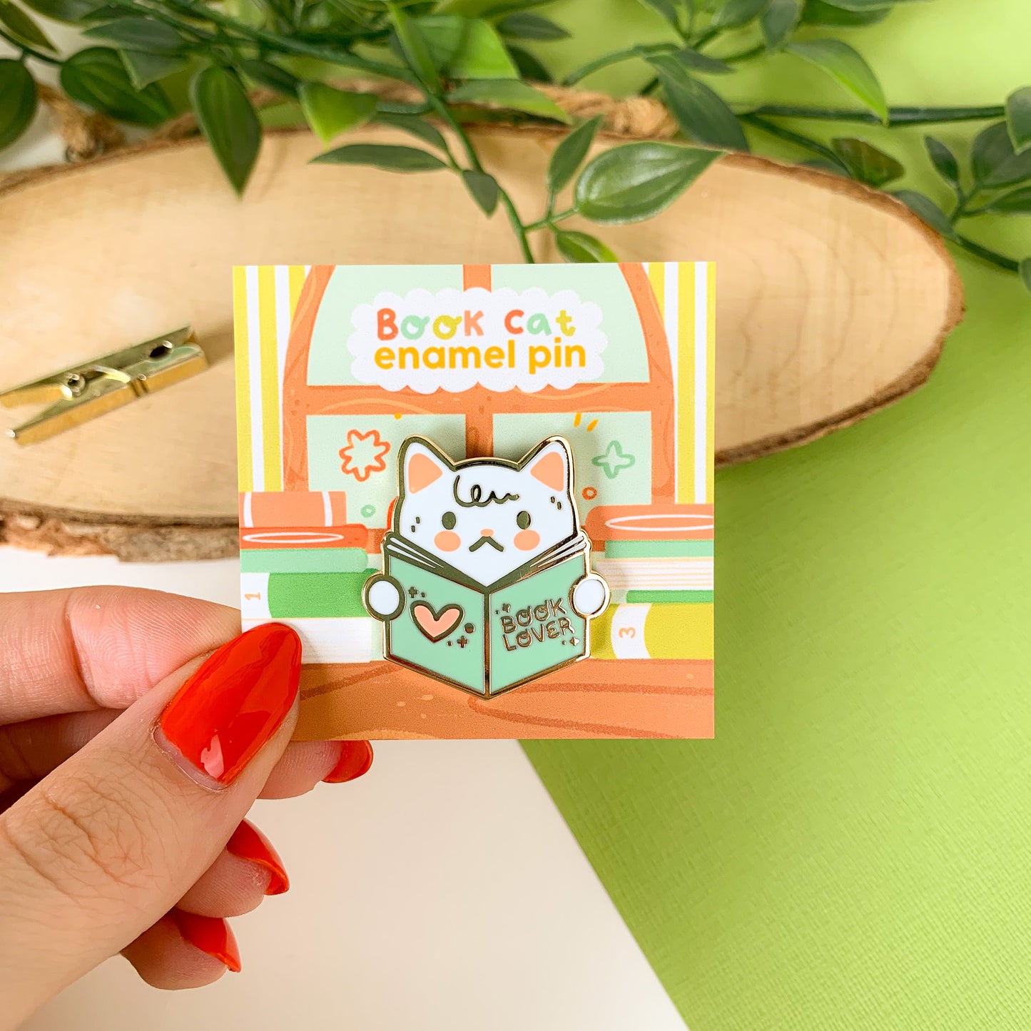 Book Cat - Enamel Pin