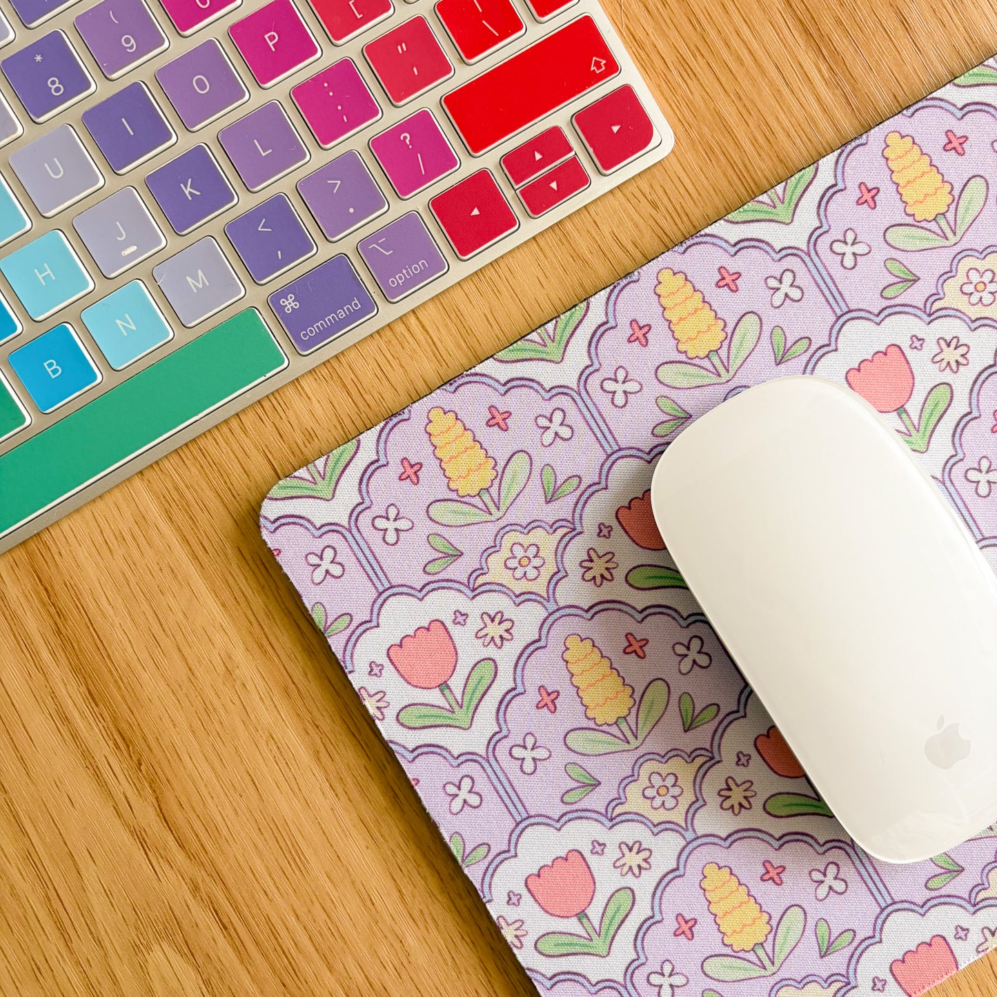 Lilac Hyacinth Pattern - Rectangle Mouse Mat