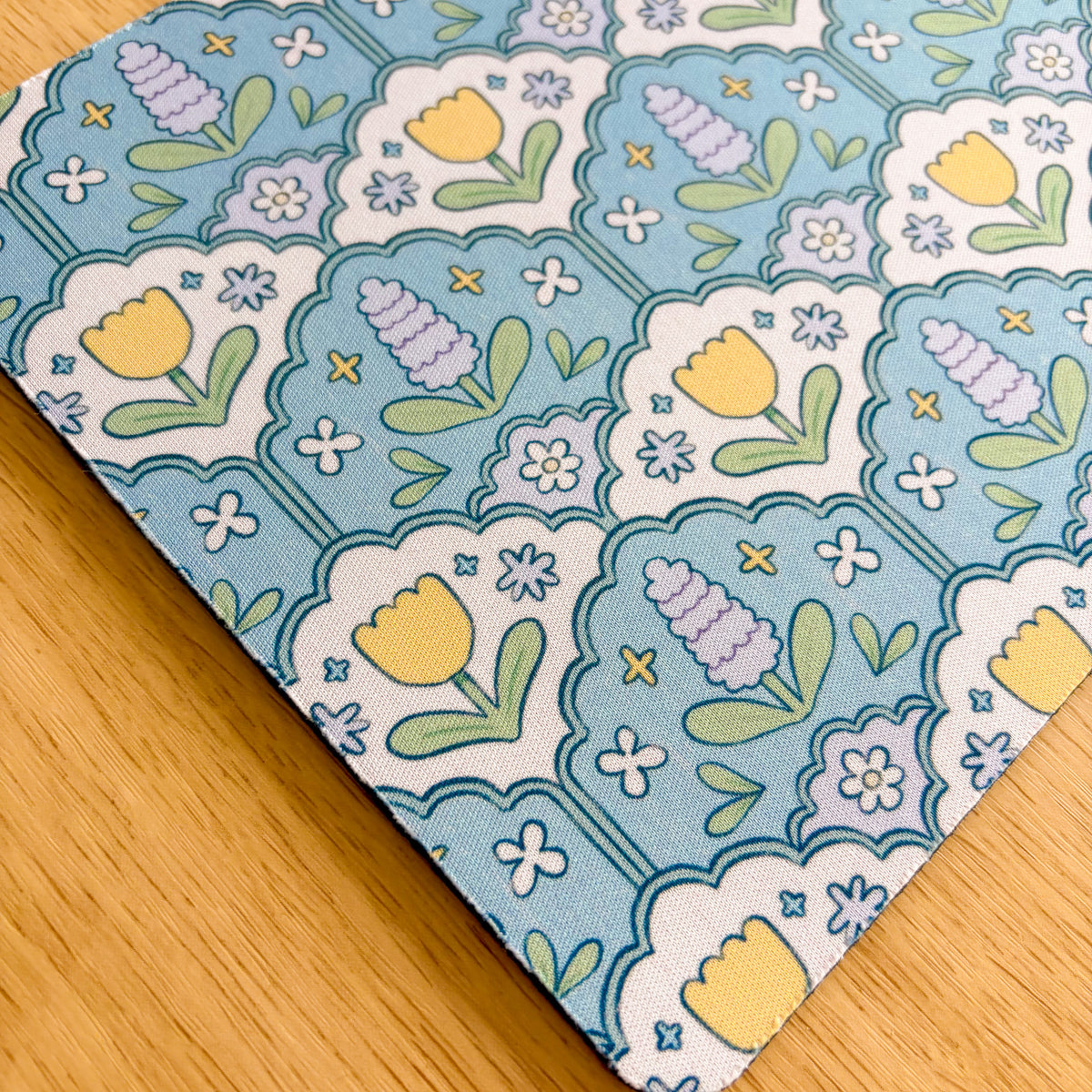 Blue Hyacinth Pattern - Rectangle Mouse Mat
