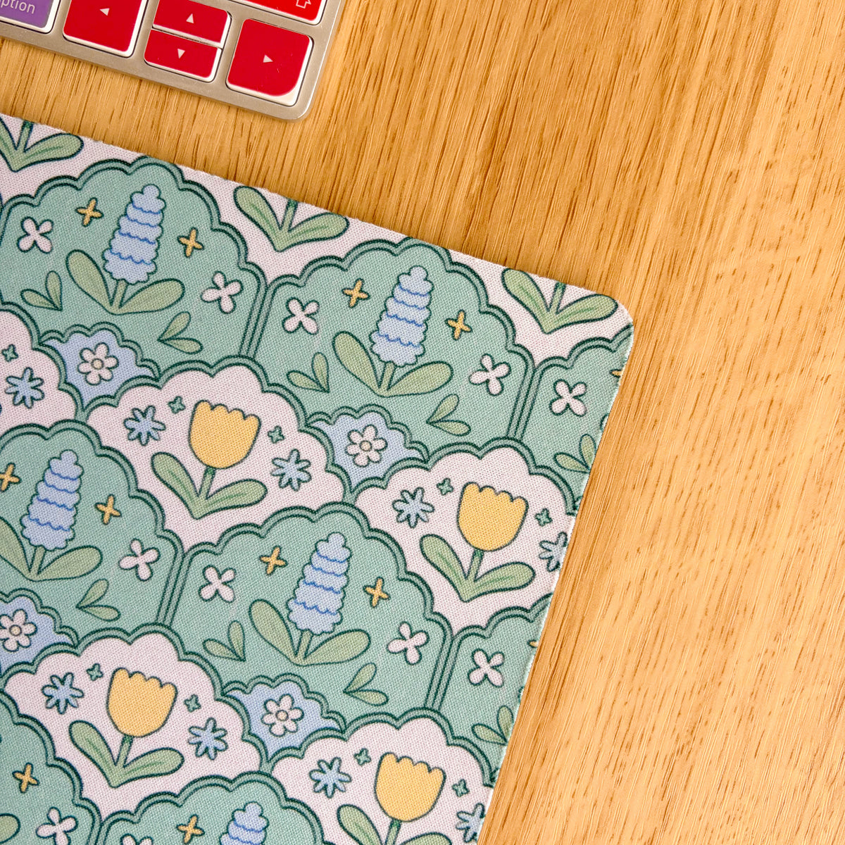 Green Hyacinth Pattern - Rectangle Mouse Mat