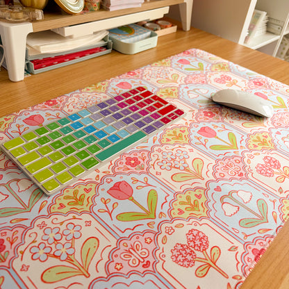 Scalloped Floral Pattern - Large Gaming Mouse Mat