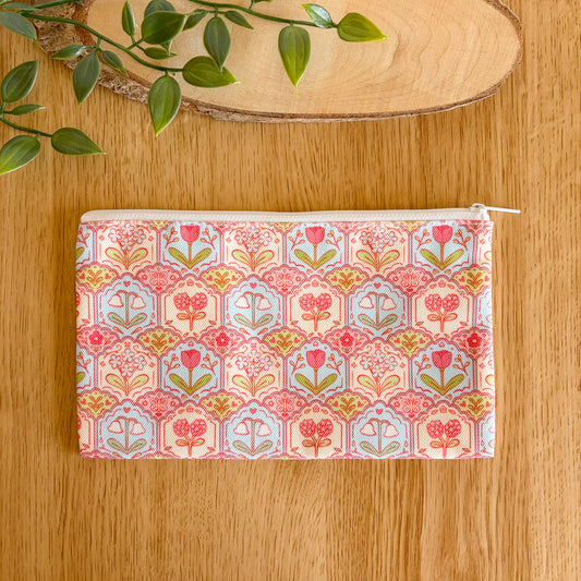 Scalloped Floral Pattern - Pencil Case
