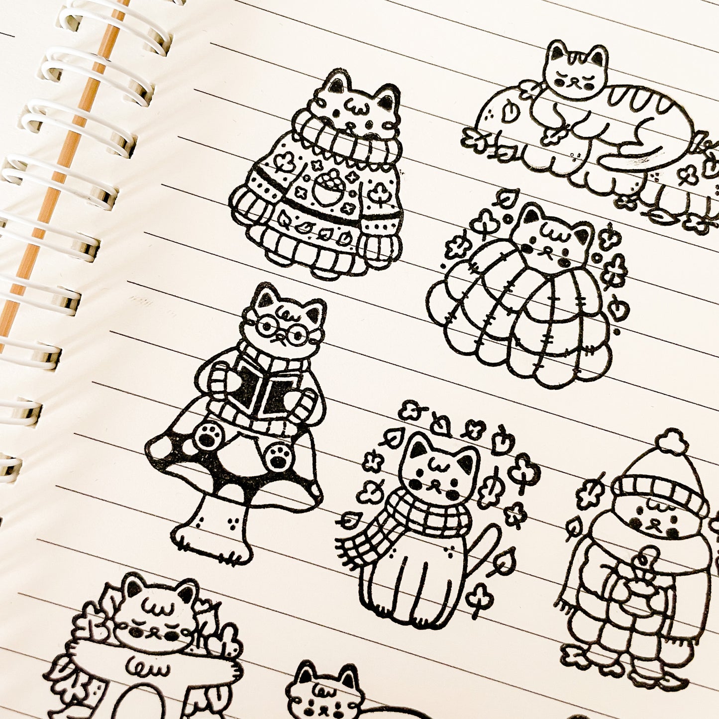 Autumnal Cats - Clear Acrylic Stamp Set