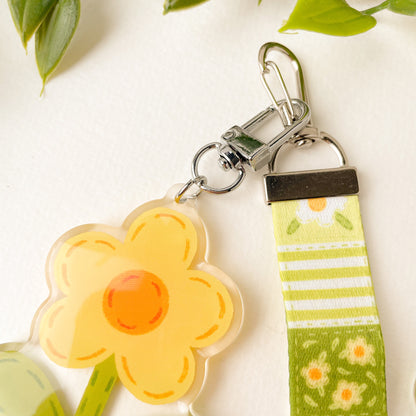 Green Daisy Blanket - Lanyard Keychain