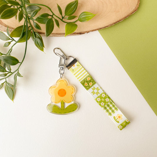 Green Daisy Blanket - Lanyard Keychain
