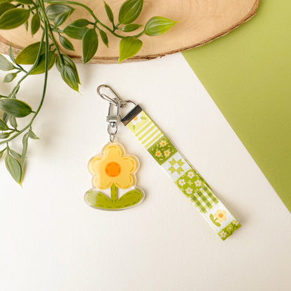 Green Daisy Blanket - Lanyard Keychain