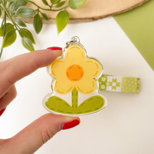 Green Daisy Blanket - Lanyard Keychain