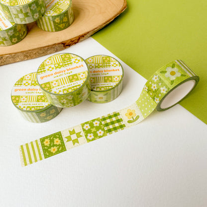 Green Daisy Blanket - Chunky Washi Tape
