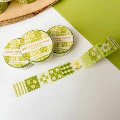 Green Daisy Blanket - Chunky Washi Tape