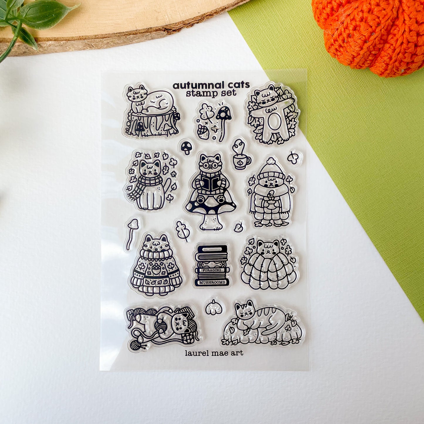 Autumnal Cats - Clear Acrylic Stamp Set