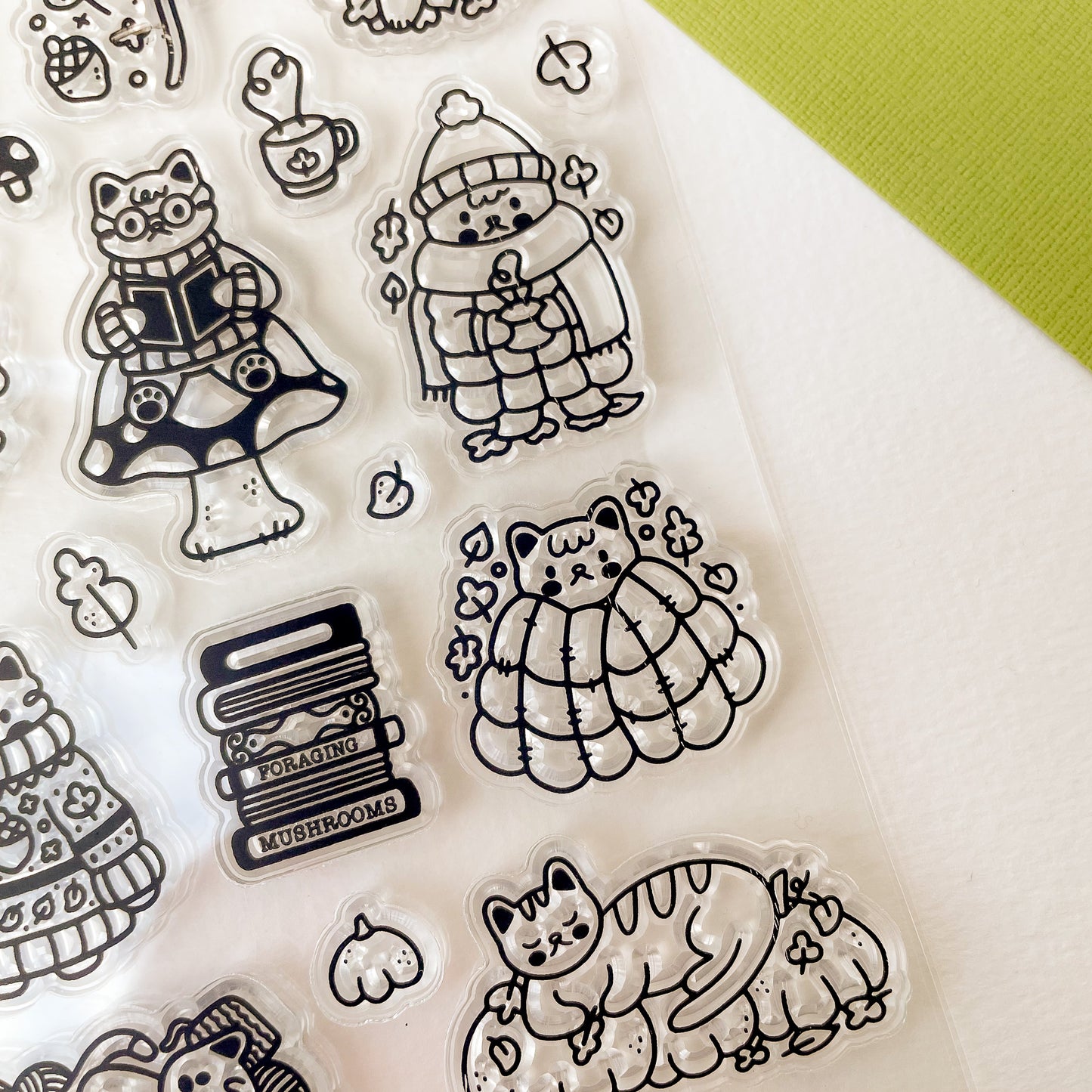Autumnal Cats - Clear Acrylic Stamp Set