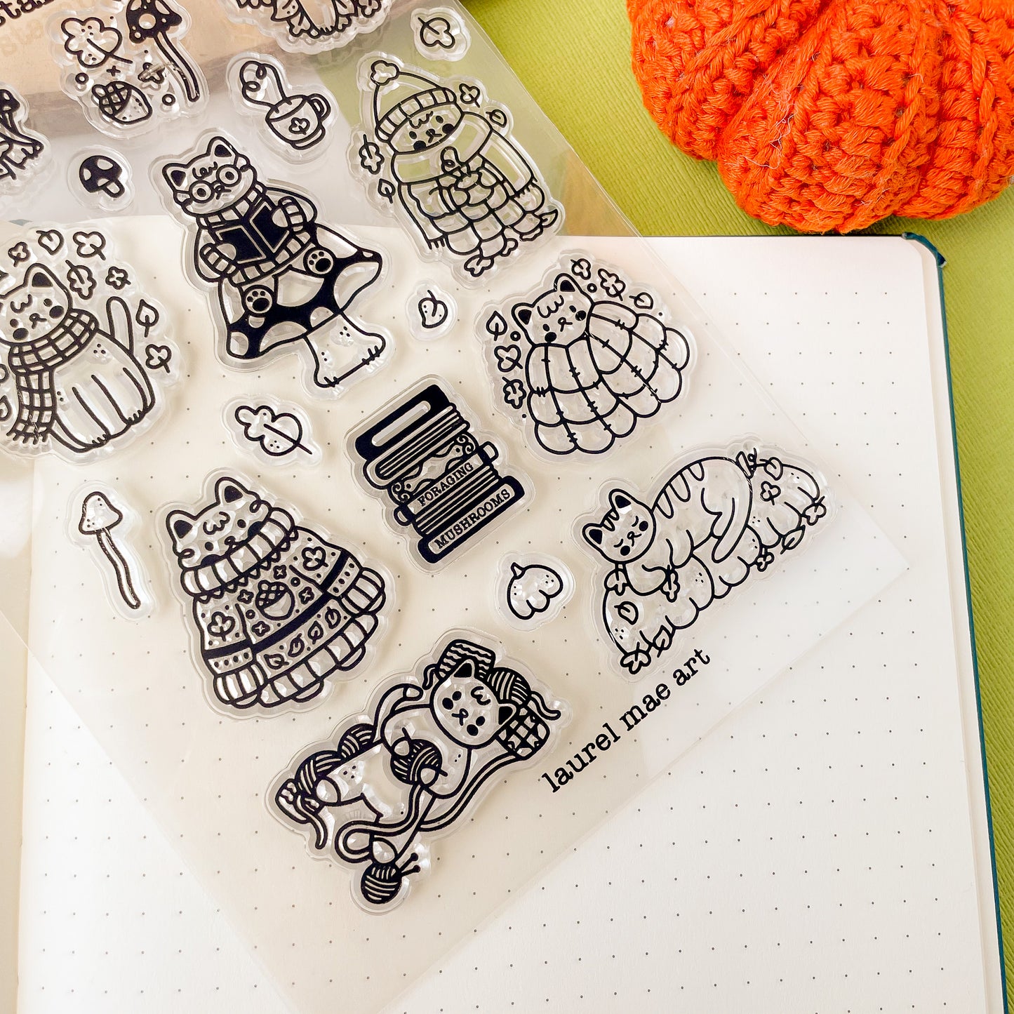 Autumnal Cats - Clear Acrylic Stamp Set