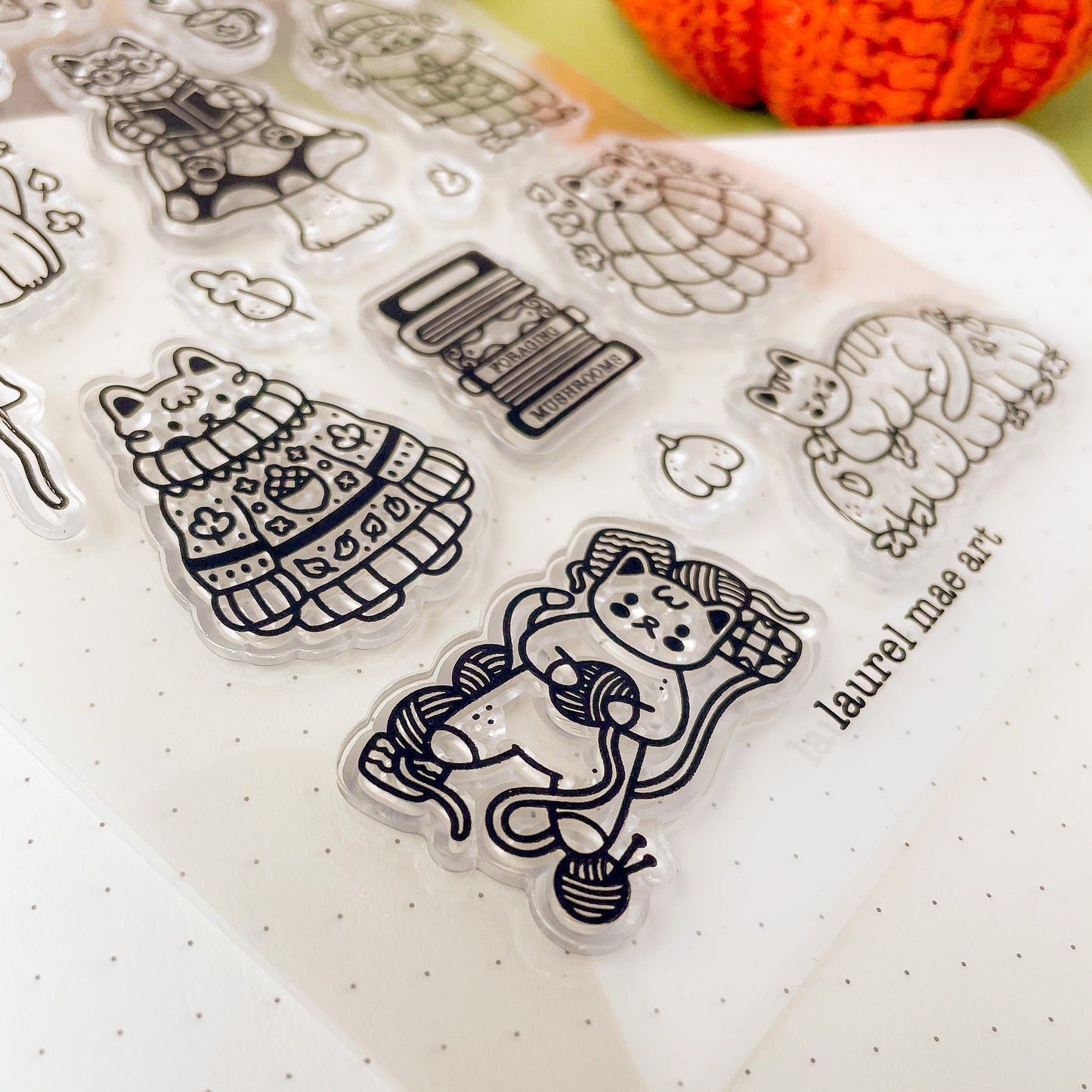 Autumnal Cats - Clear Acrylic Stamp Set