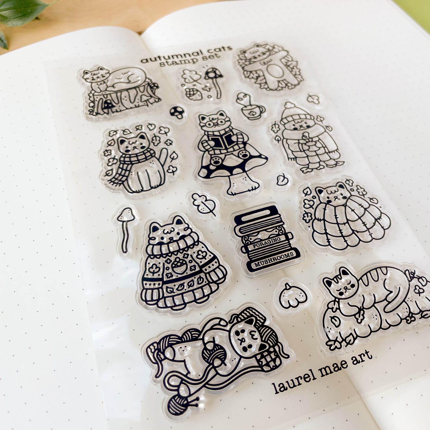 Autumnal Cats - Clear Acrylic Stamp Set