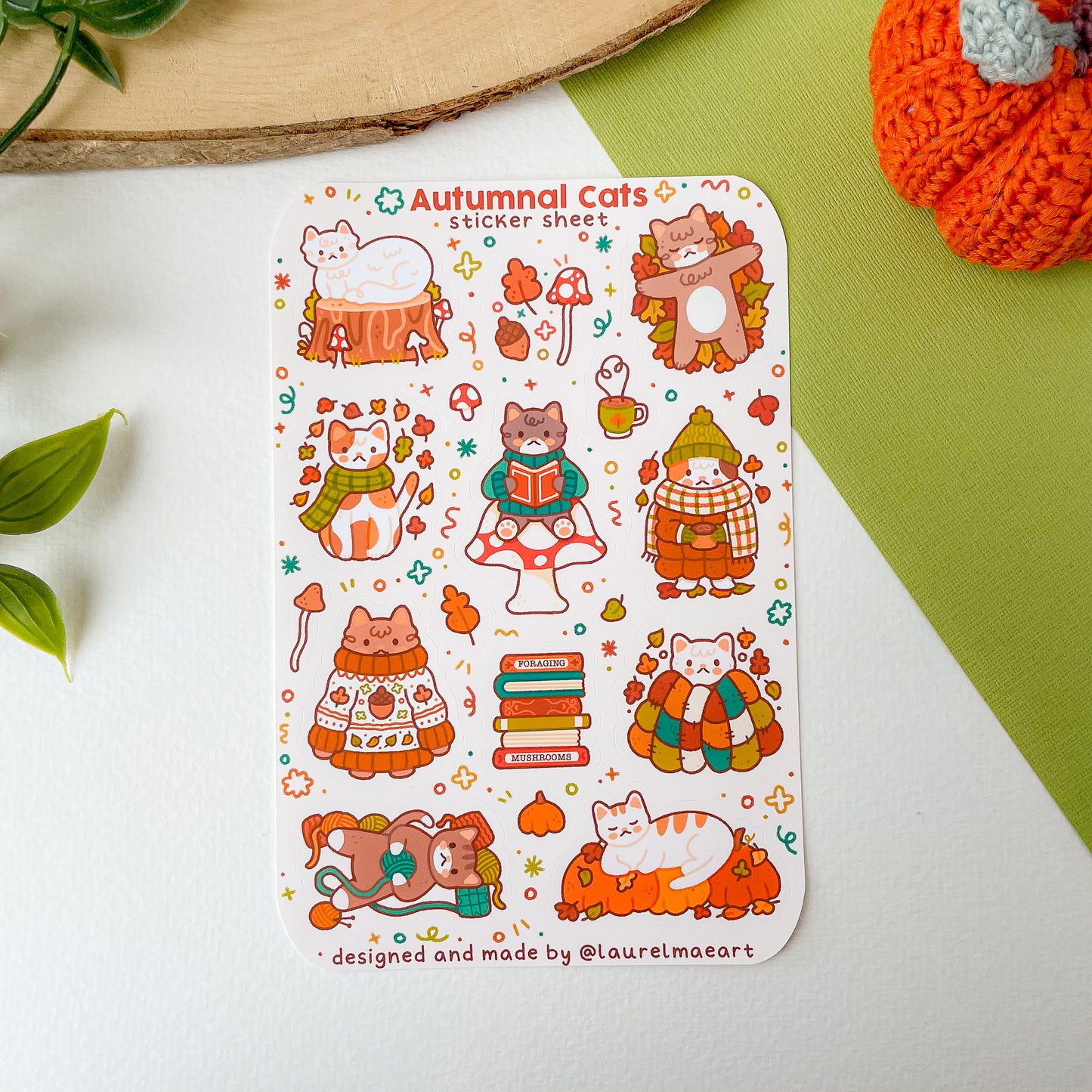 Autumnal Cats - Sticker Sheet