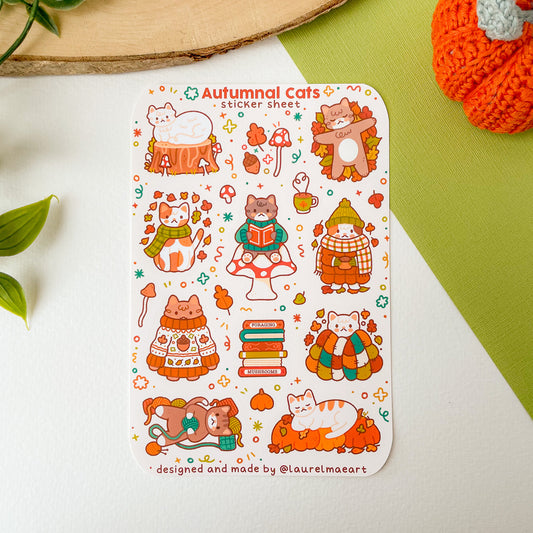 Autumnal Cats - Sticker Sheet