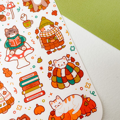 Autumnal Cats - Sticker Sheet