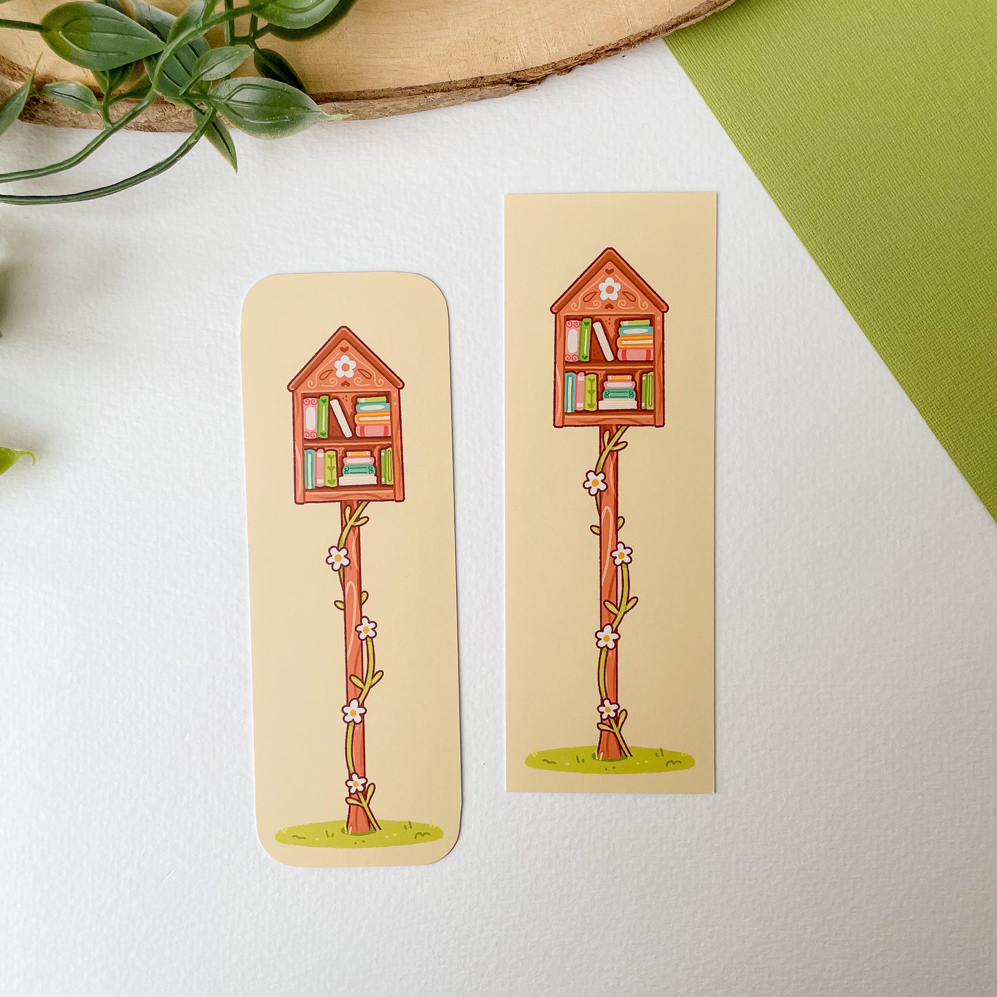 Tiny Library (Spring) Bookmark
