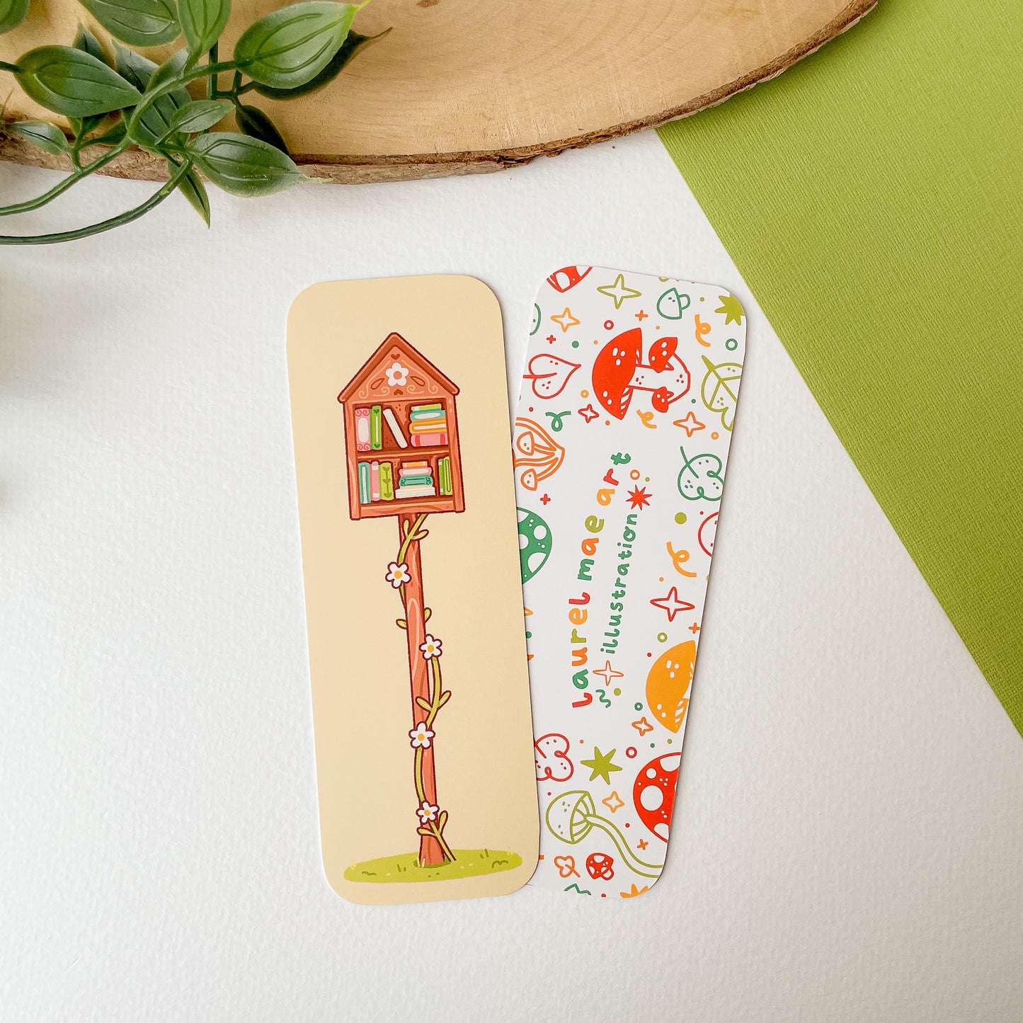 Tiny Library (Spring) Bookmark
