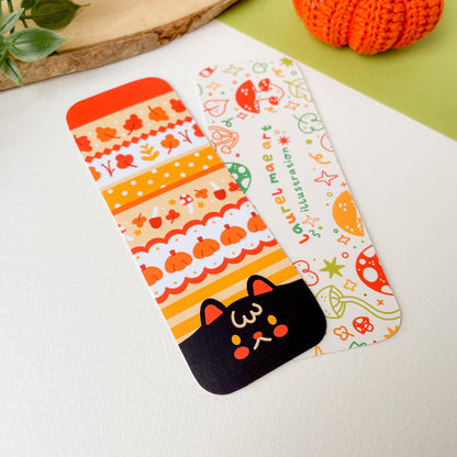 Kiki the Cat Autumn Pattern Bookmark