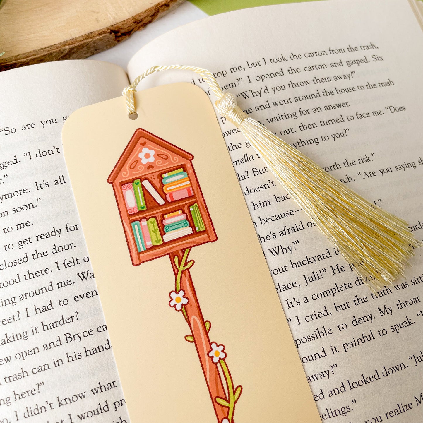 Tiny Library (Spring) Bookmark