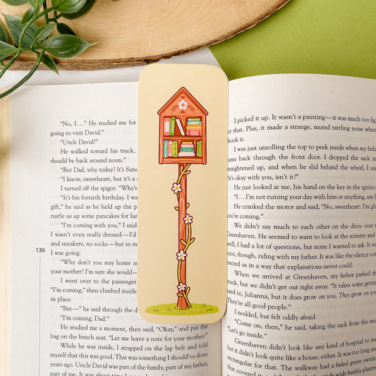 Tiny Library (Spring) Bookmark