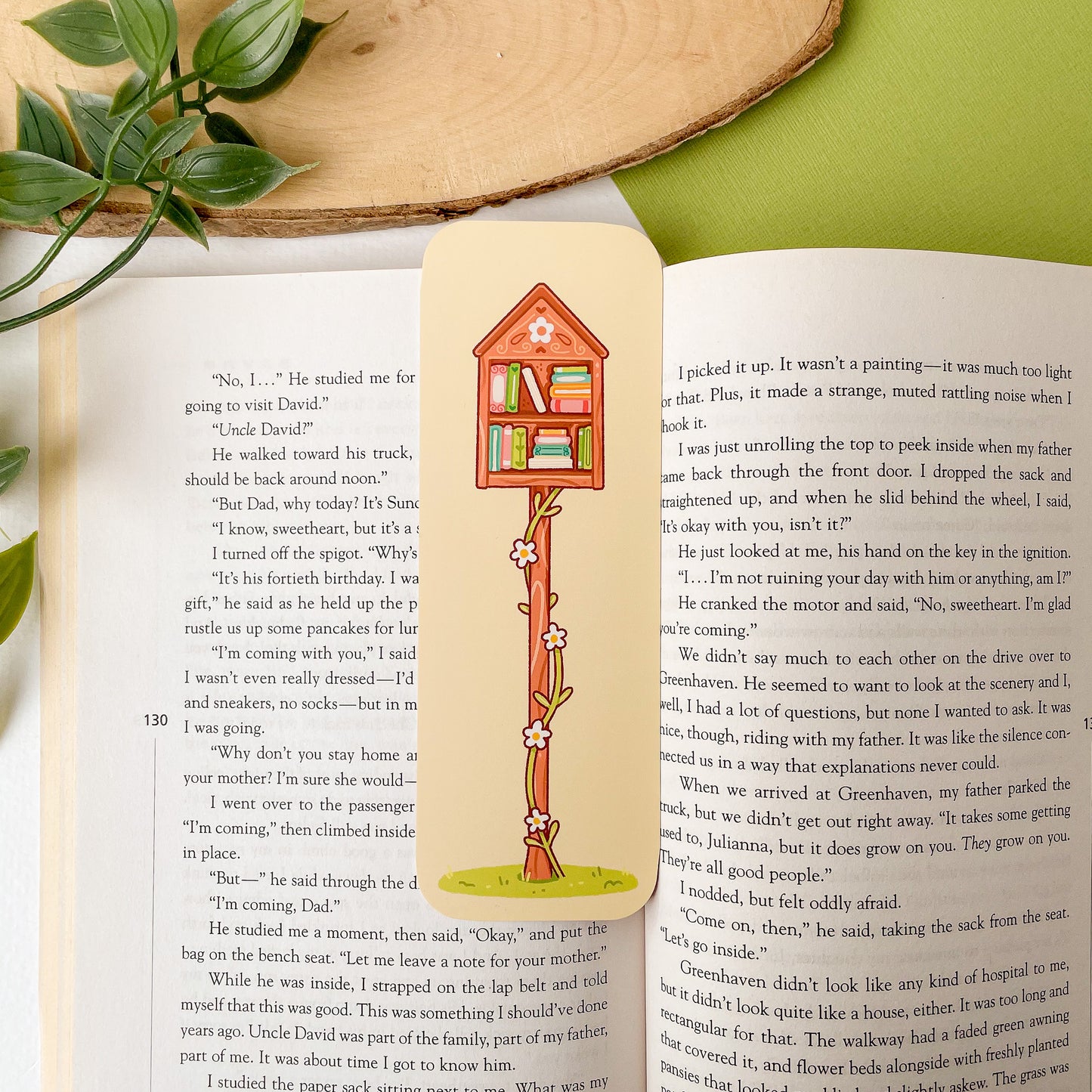 Tiny Library (Spring) Bookmark