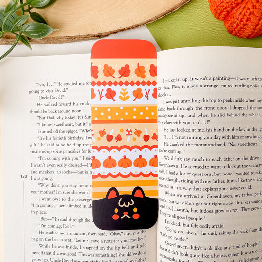 Kiki the Cat Autumn Pattern Bookmark