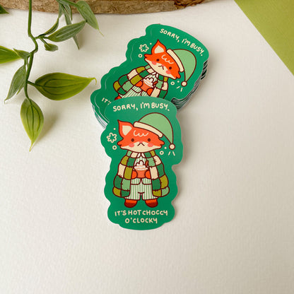 Hot Choccy O'Clocky (Fox) - Matte Vinyl Sticker