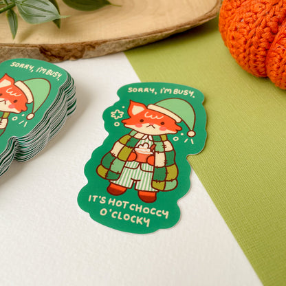 Hot Choccy O'Clocky (Fox) - Matte Vinyl Sticker