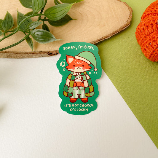 Hot Choccy O'Clocky (Fox) - Matte Vinyl Sticker