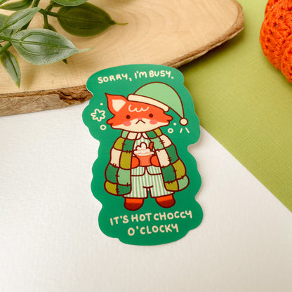 Hot Choccy O'Clocky (Fox) - Matte Vinyl Sticker