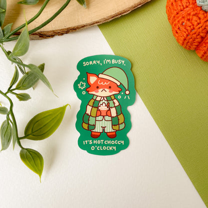Hot Choccy O'Clocky (Fox) - Matte Vinyl Sticker