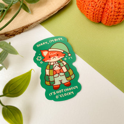 Hot Choccy O'Clocky (Fox) - Matte Vinyl Sticker