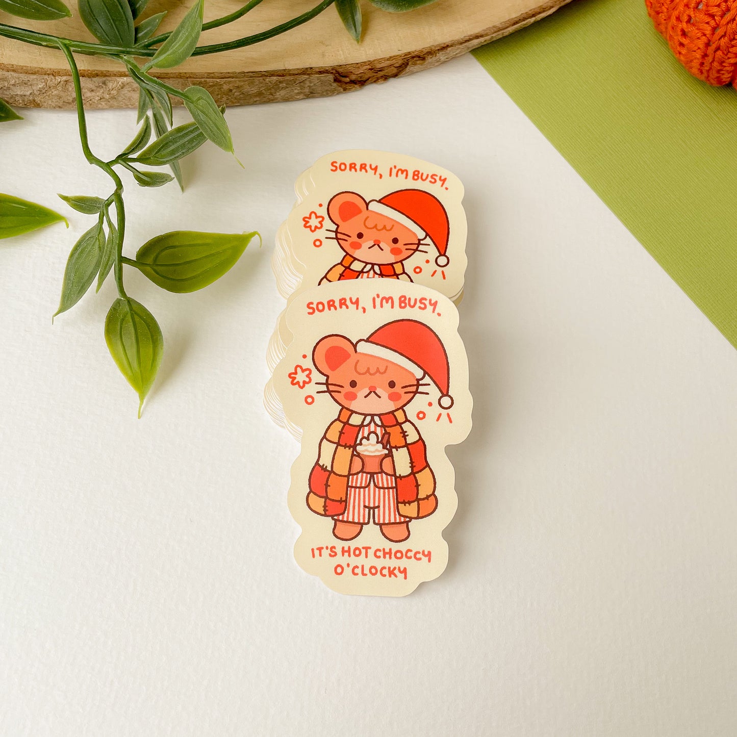Hot Choccy O'Clocky (Mouse) - Matte Vinyl Sticker