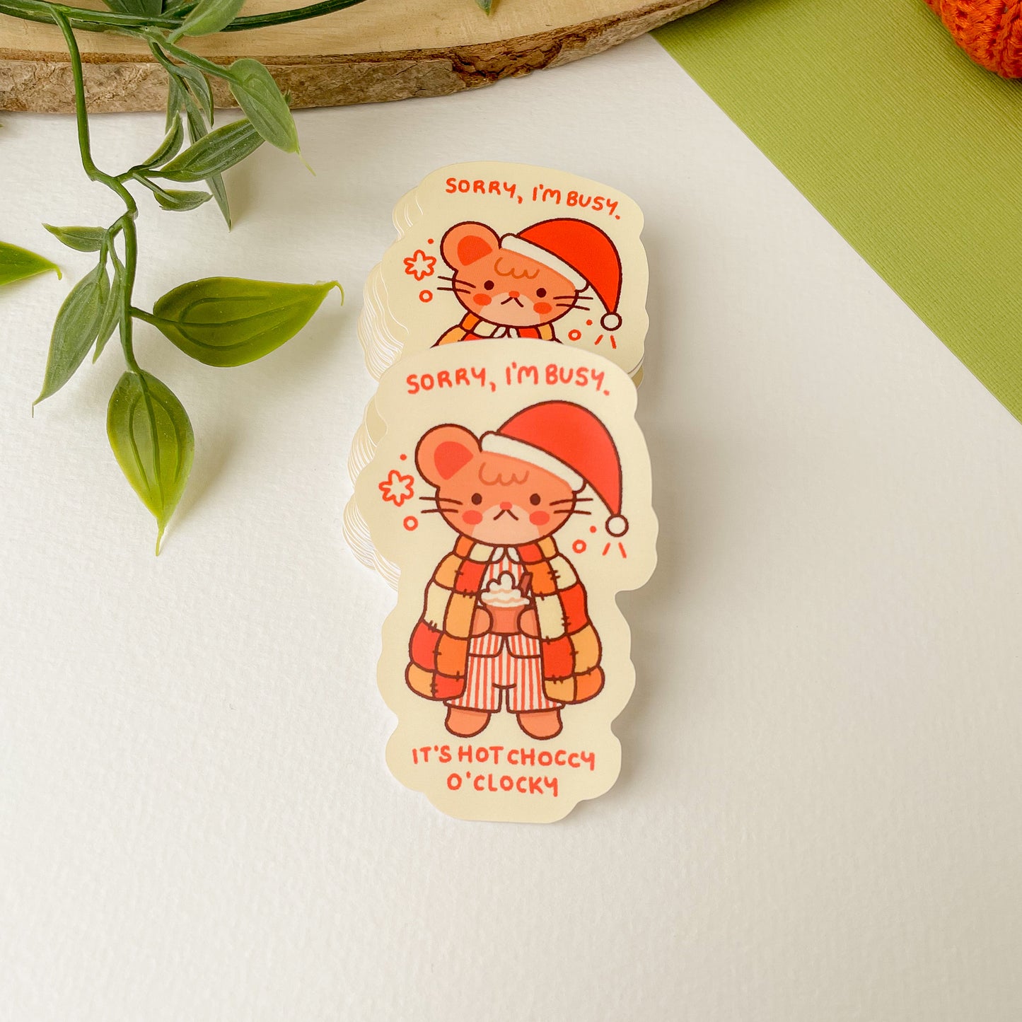 Hot Choccy O'Clocky (Mouse) - Matte Vinyl Sticker