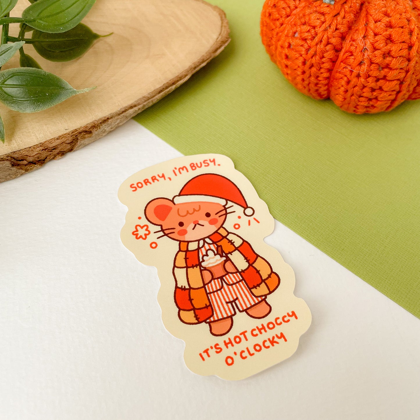 Hot Choccy O'Clocky (Mouse) - Matte Vinyl Sticker