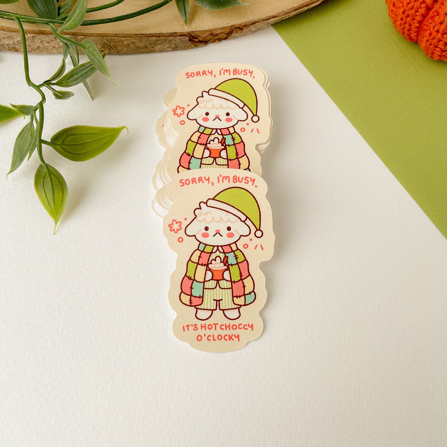 Hot Choccy O'Clocky (Lamb) - Matte Vinyl Sticker