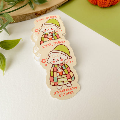 Hot Choccy O'Clocky (Lamb) - Matte Vinyl Sticker
